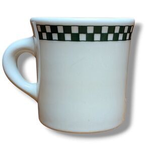 Vintage Homer Laughlin HLC Green Checkered Coffee Mug Restaurant Ware